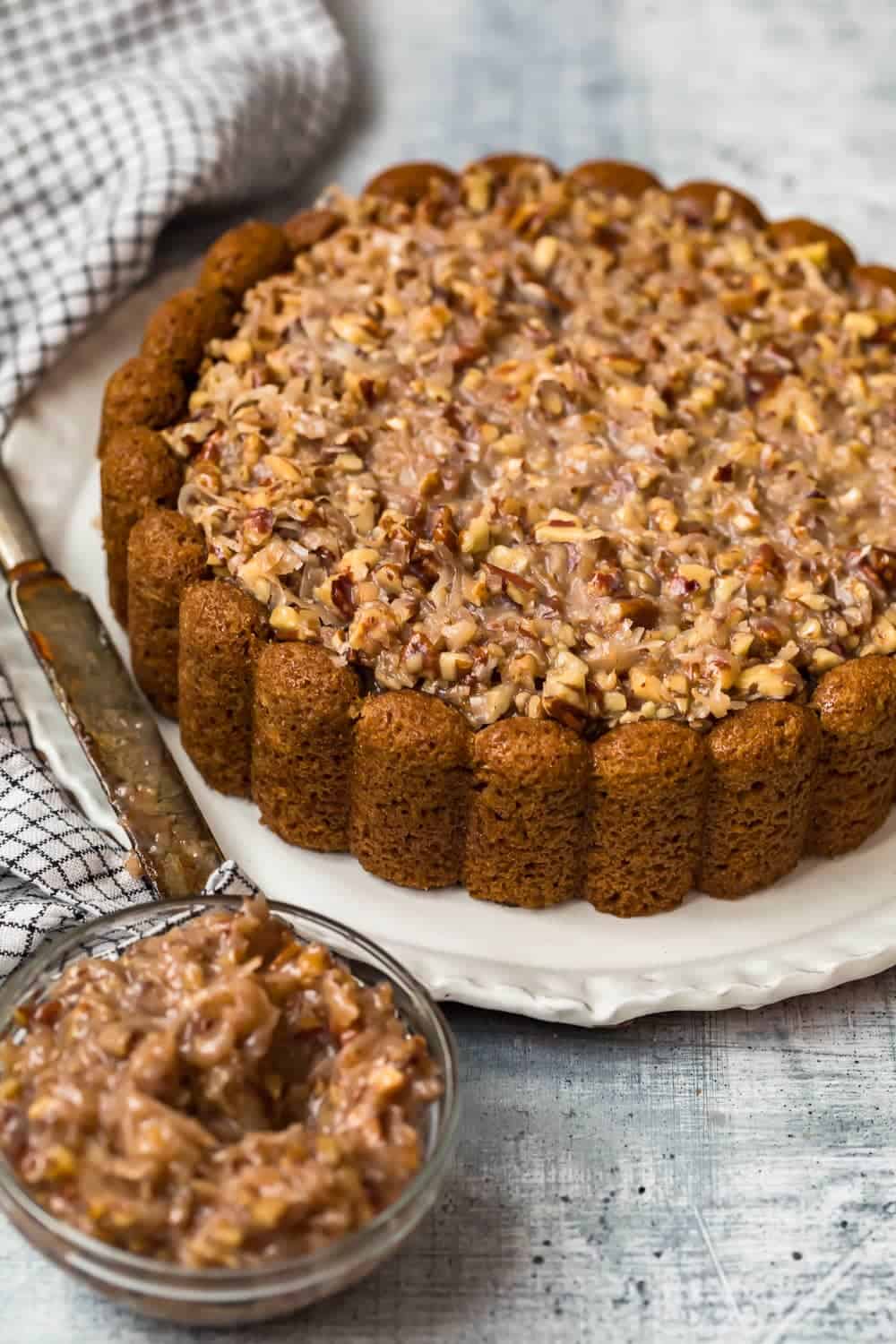 Old Fashioned Oatmeal Cake topped with frosting