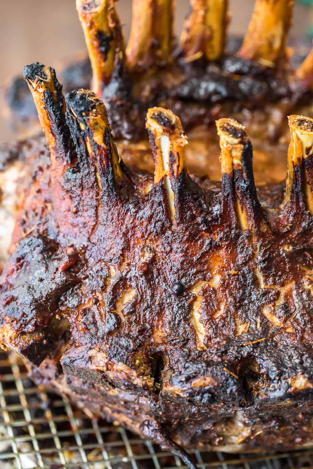 close up on the crown roast