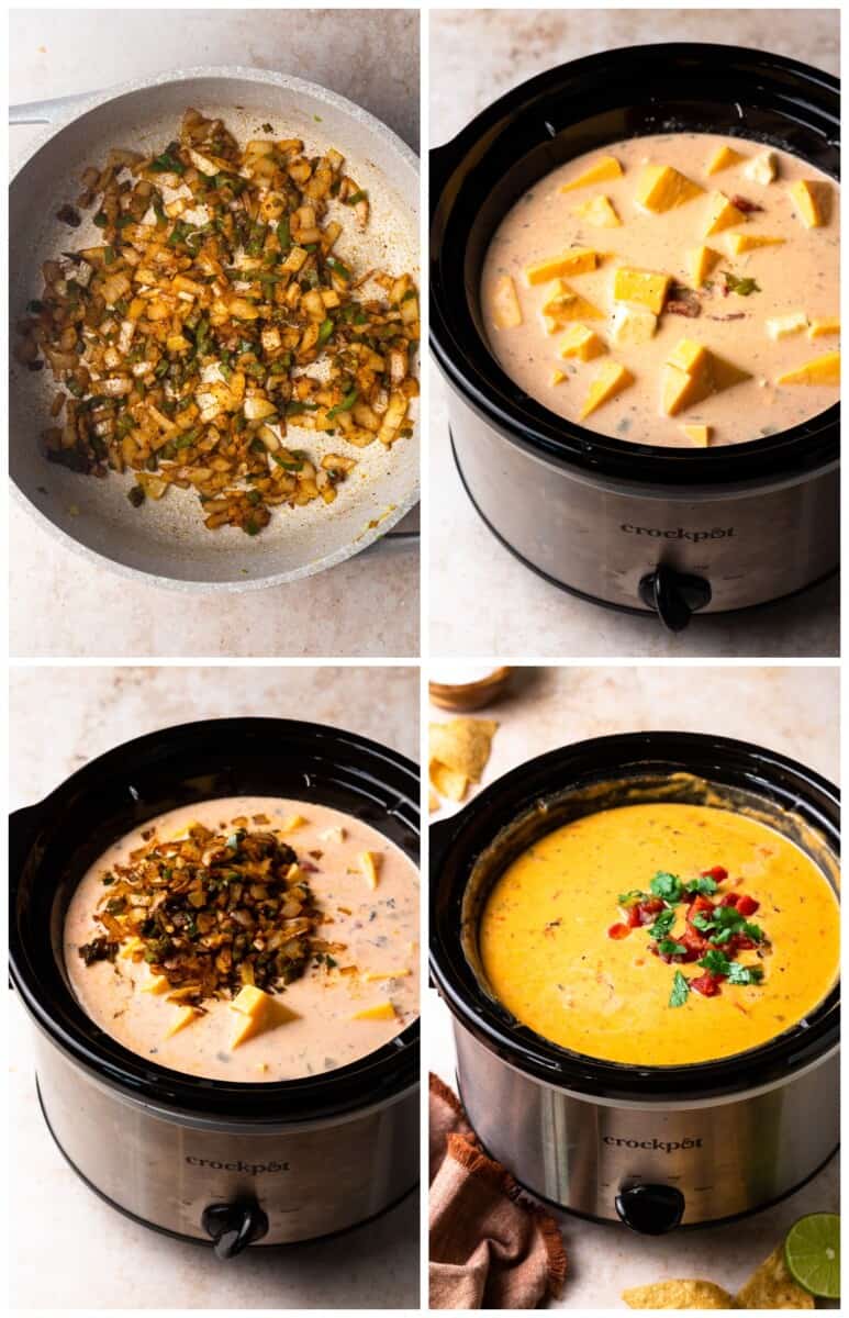 step by step photos for how to make crockpot queso
