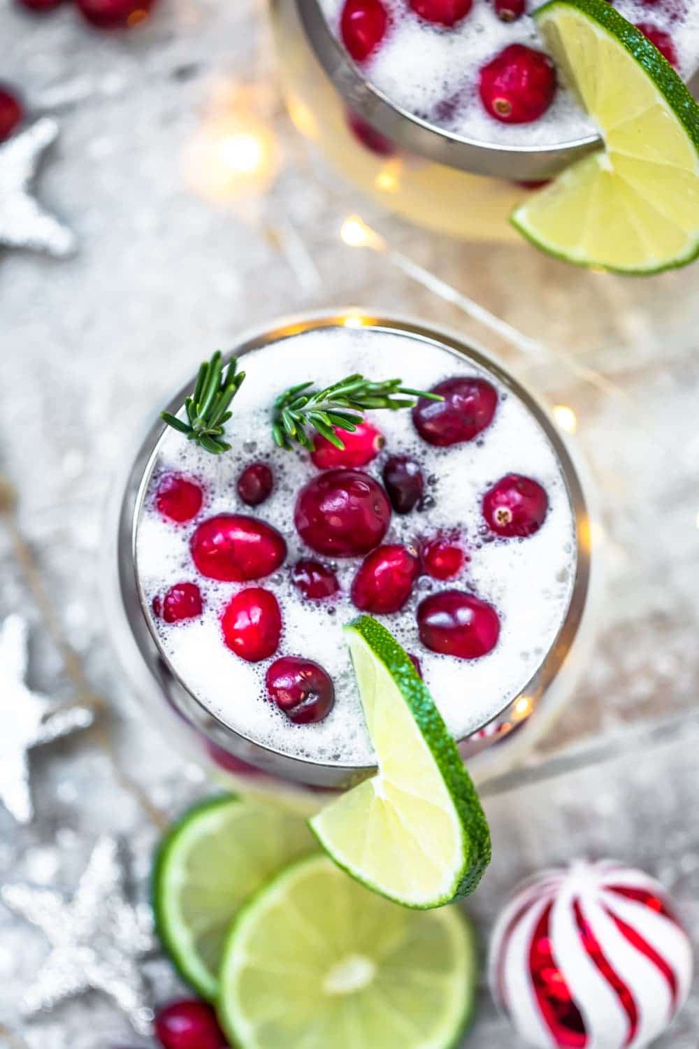 overhead image of christmas cocktail