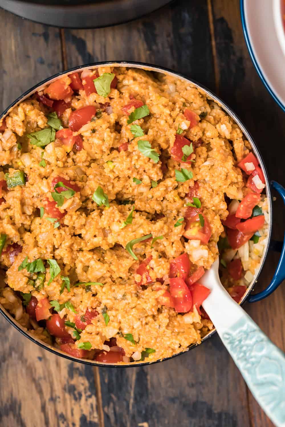 top down shot of easy mexican rice recipe