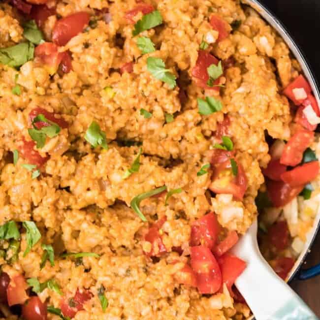 easy mexican rice in a bowl