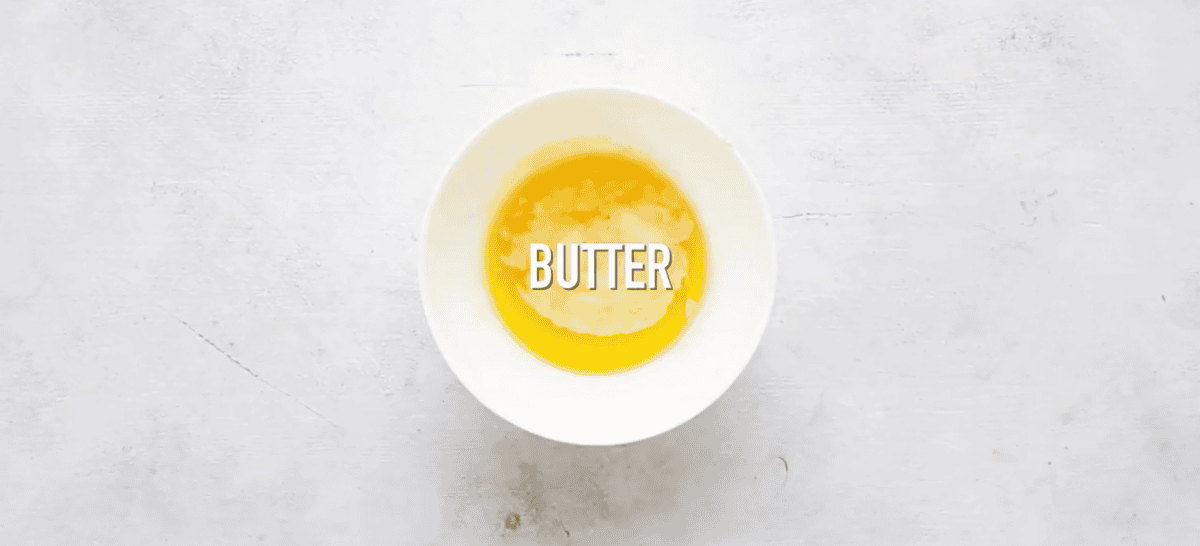 melted butter in a white bowl