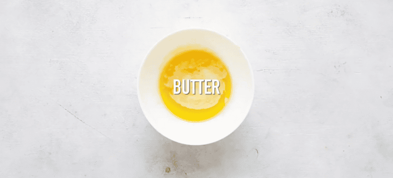 melted butter in a white bowl