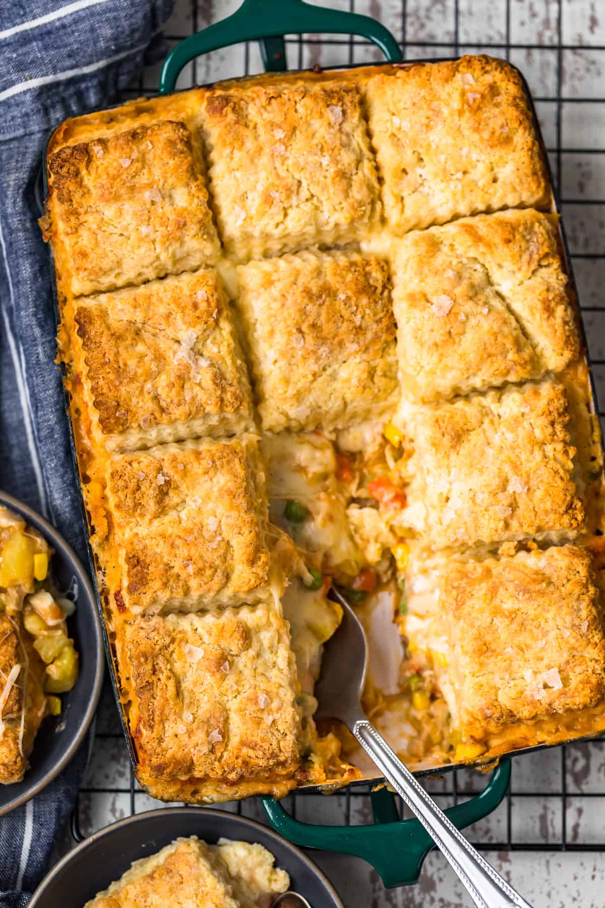 overhead shot of easy chicken pot pie recipe