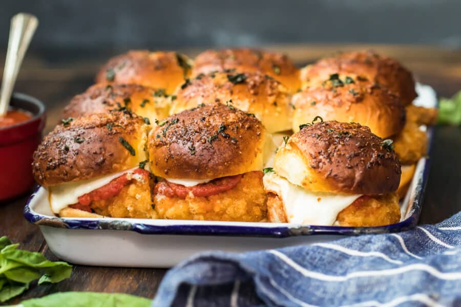 cooked sliders in tray