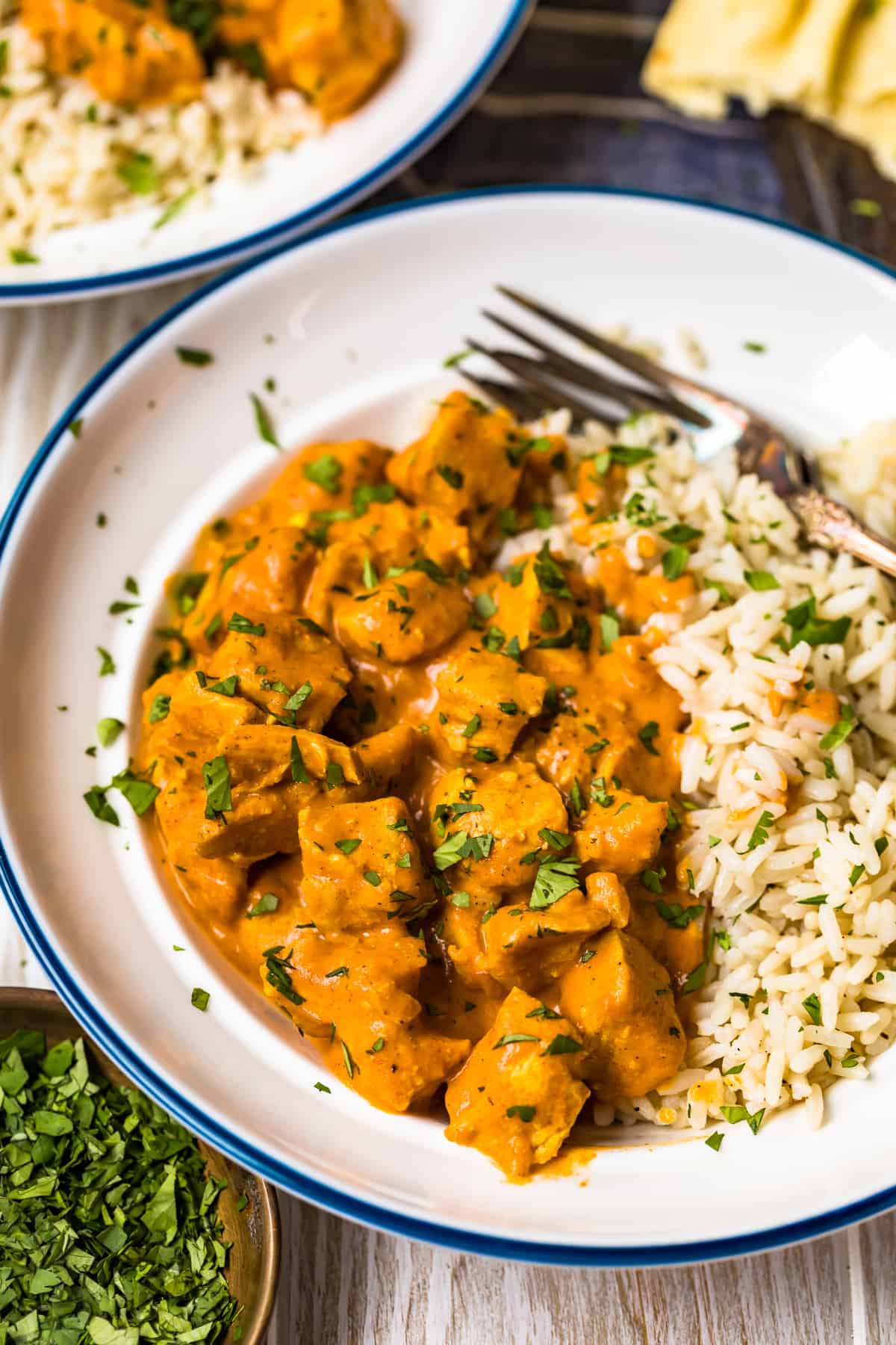 close up of easy chicken tikka masala