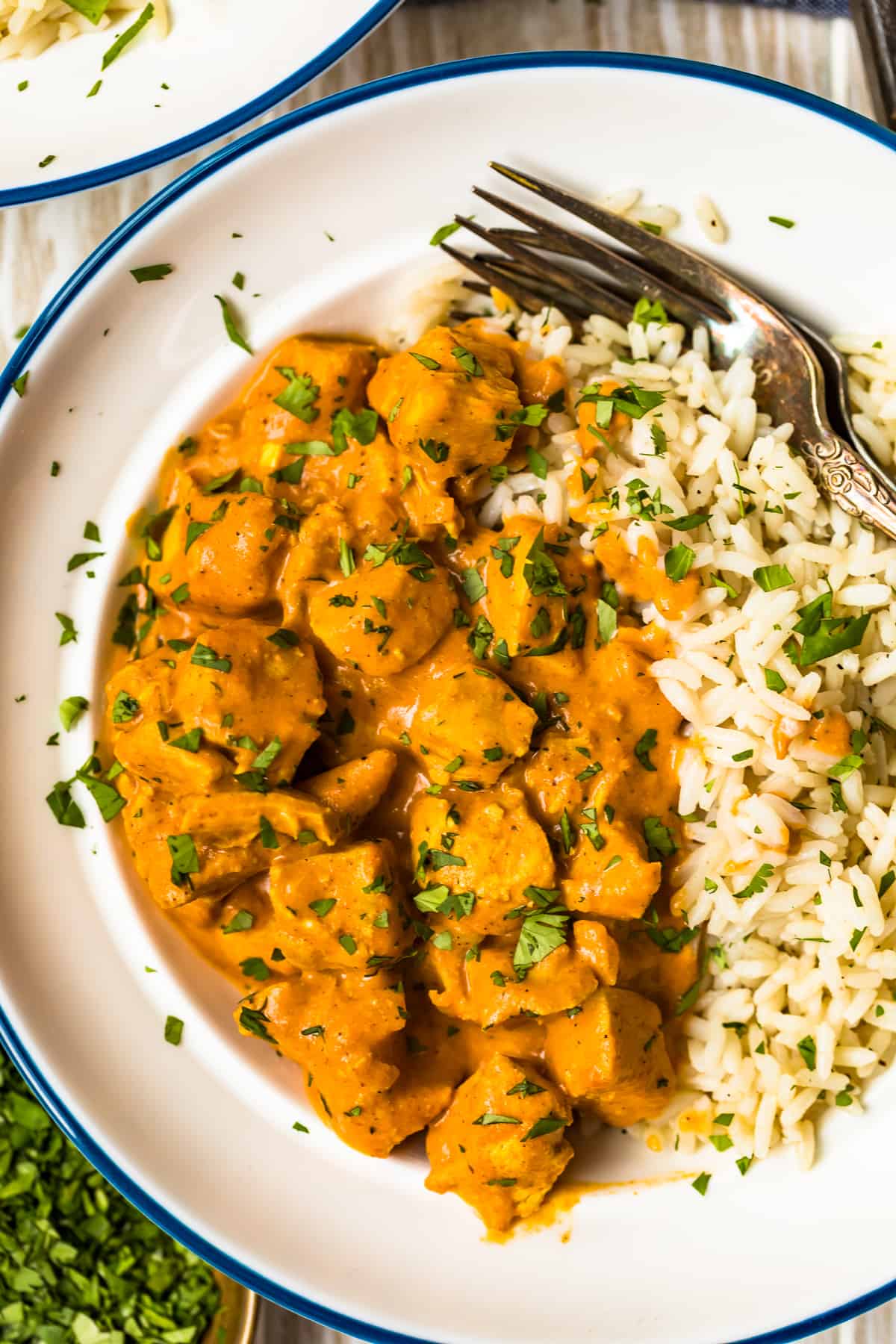 easy chicken tikka masala on a plate