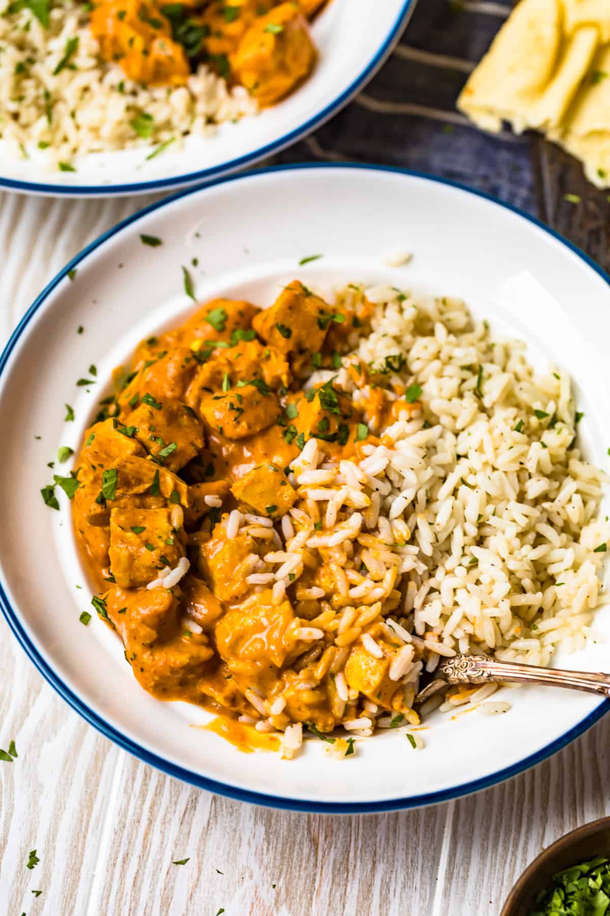 fork in a plate of curry