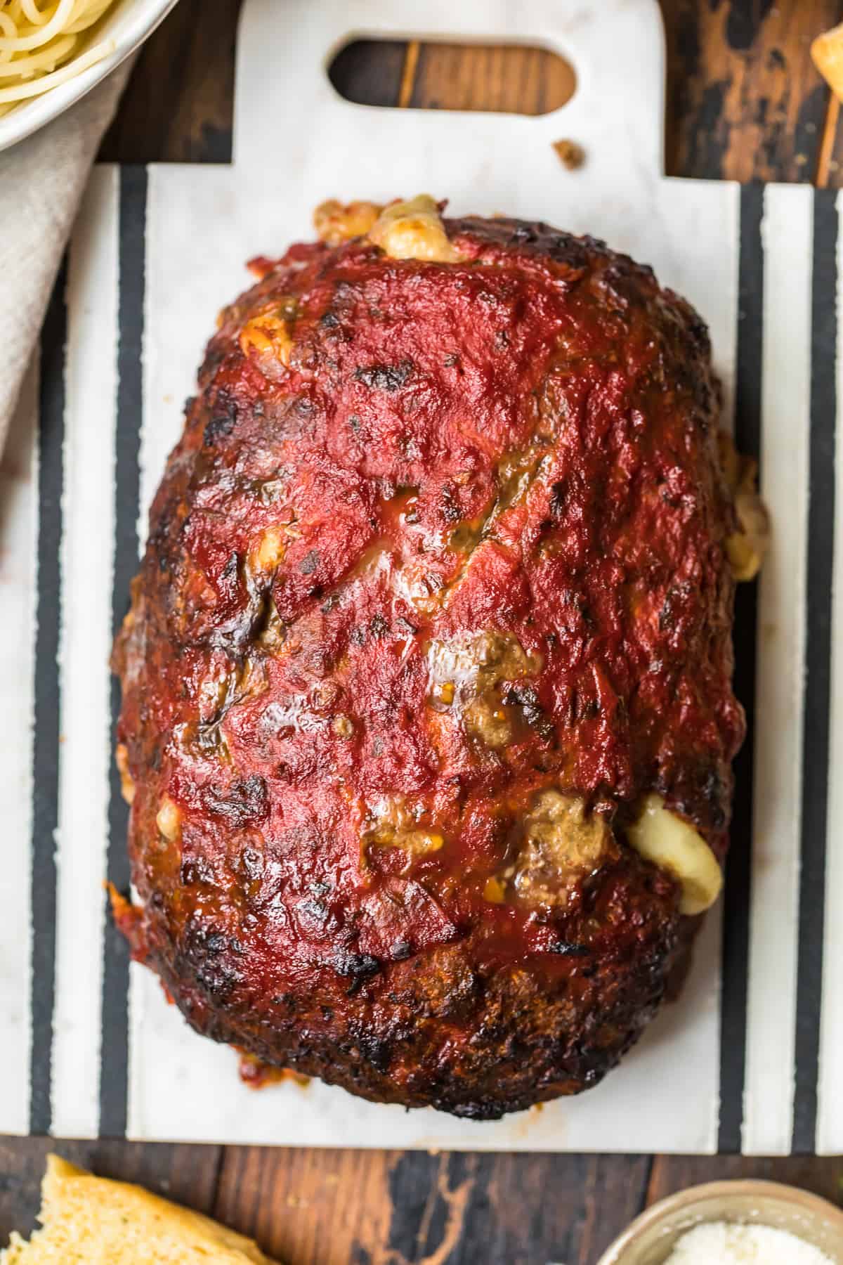 top down shot of Italian meatloaf