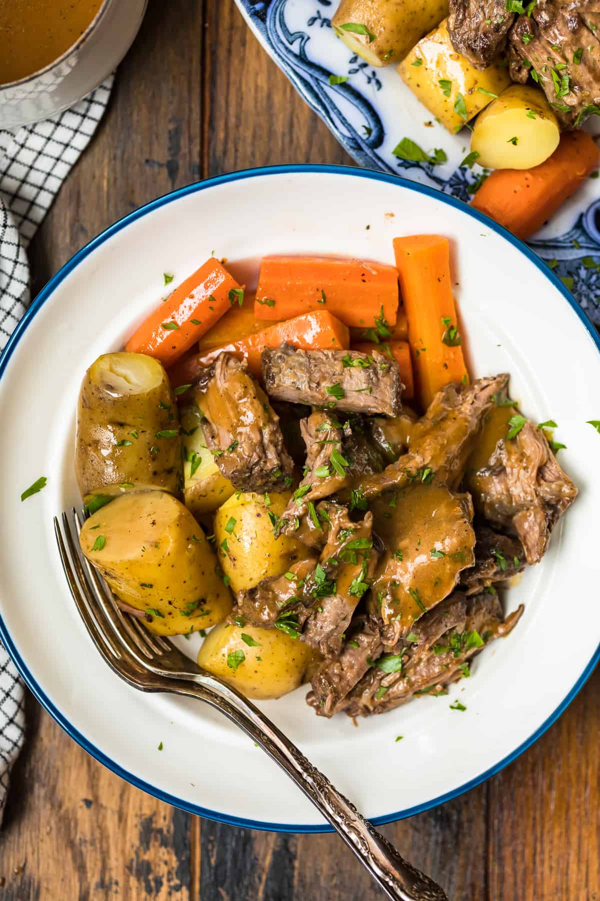 overhead shot of pot roast