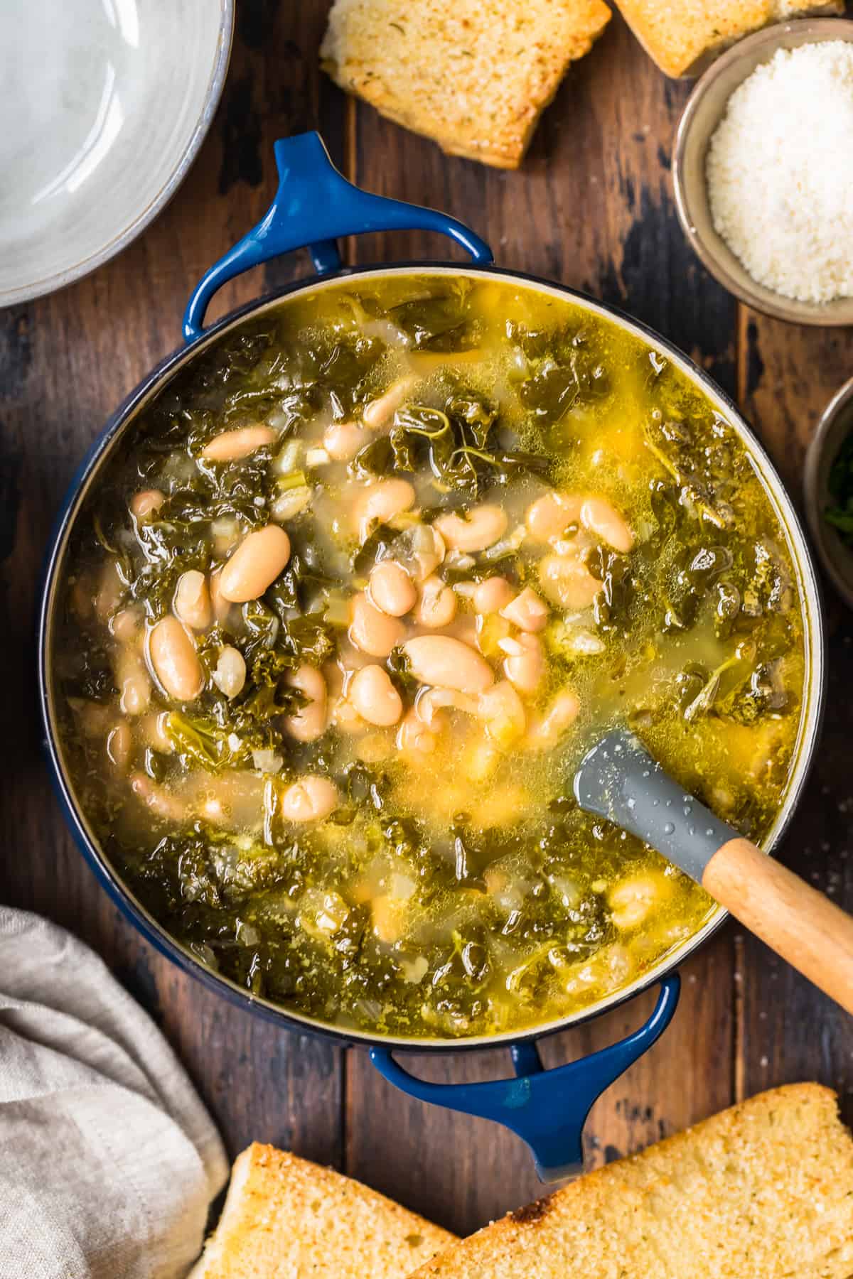 white bean soup in dutch oven