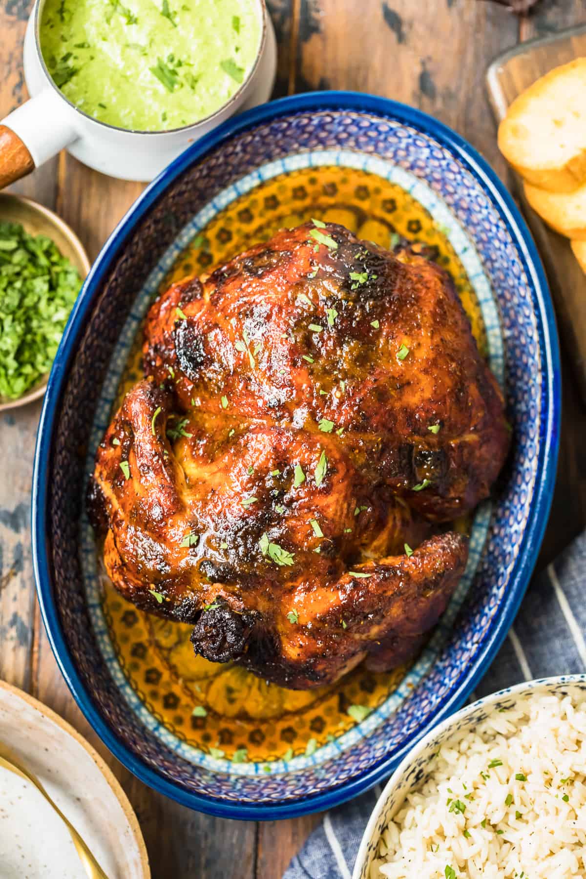 roast chicken on plate