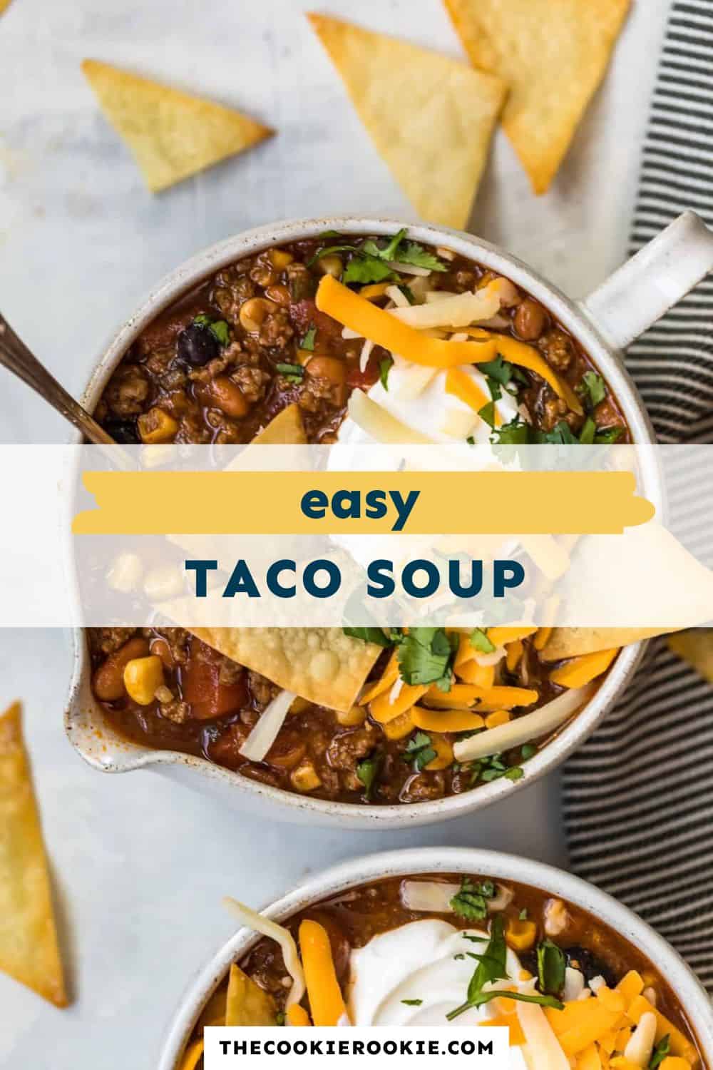 easy taco soup pin image