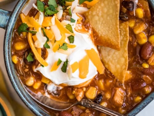 chicken taco soup with ranch dressing and cream cheese Chicken Taco Soup {Two Ways}