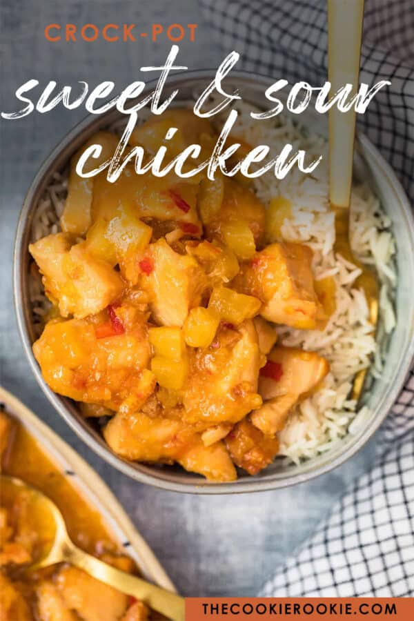 crock pot sweet and sour chicken pinterest image