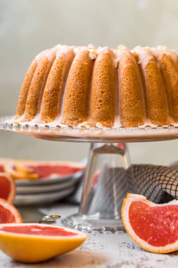 side shot of grapefruit cake