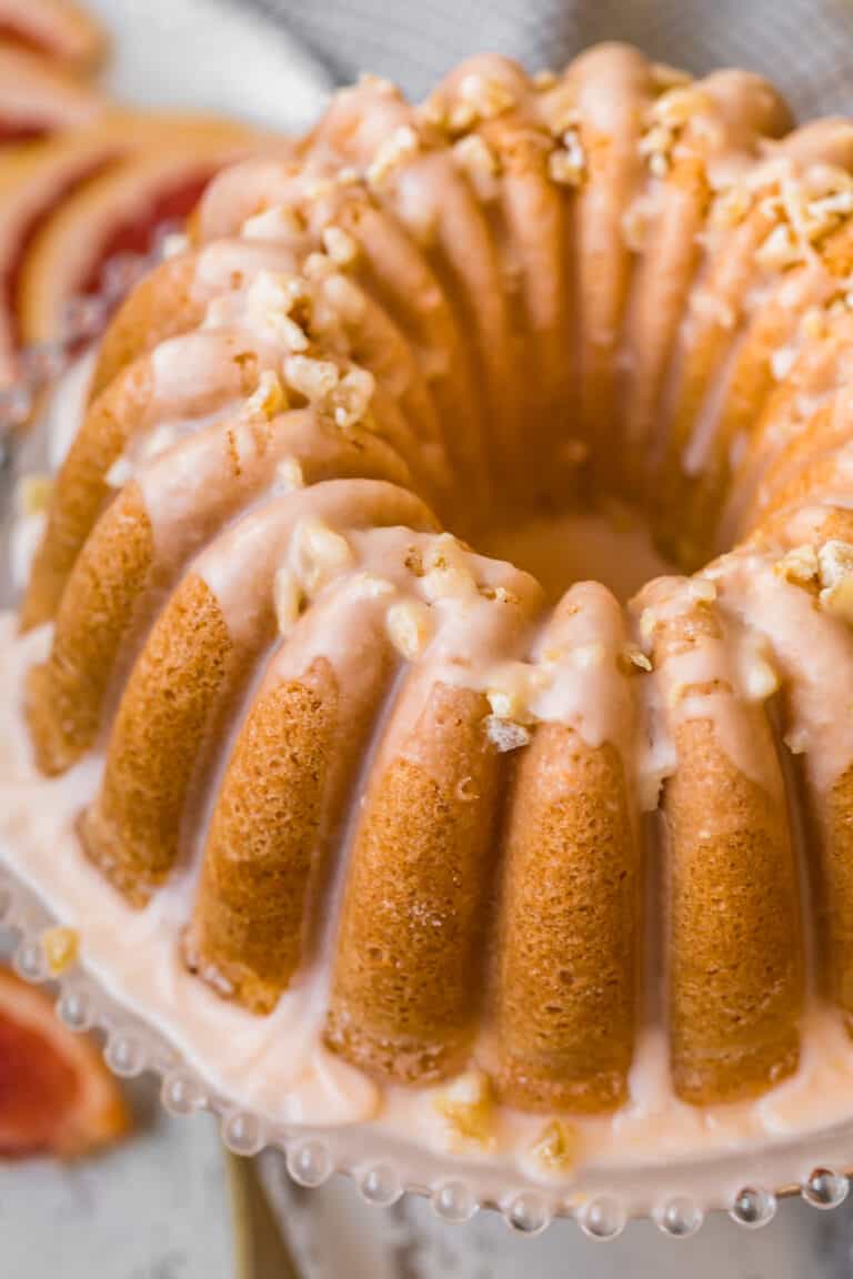 Pink Grapefruit Cake with Ginger Grapefruit Glaze Recipe The Cookie Rookie®