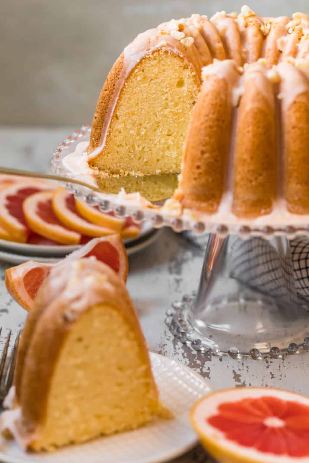 Pink Grapefruit Cake with Ginger Grapefruit Glaze Recipe The Cookie Rookie®