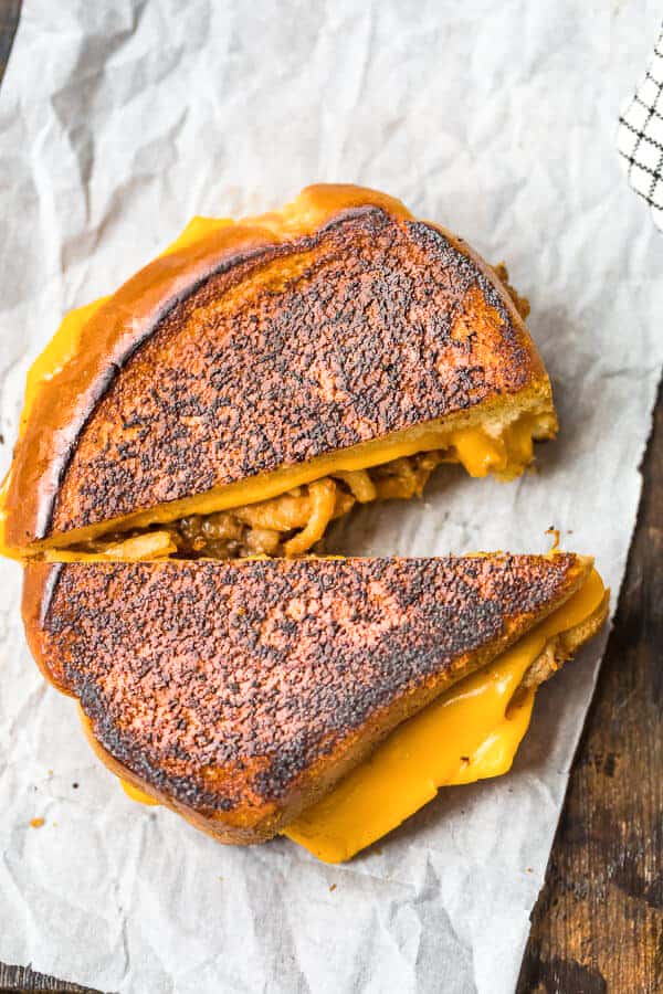 grilled cheese on parchment