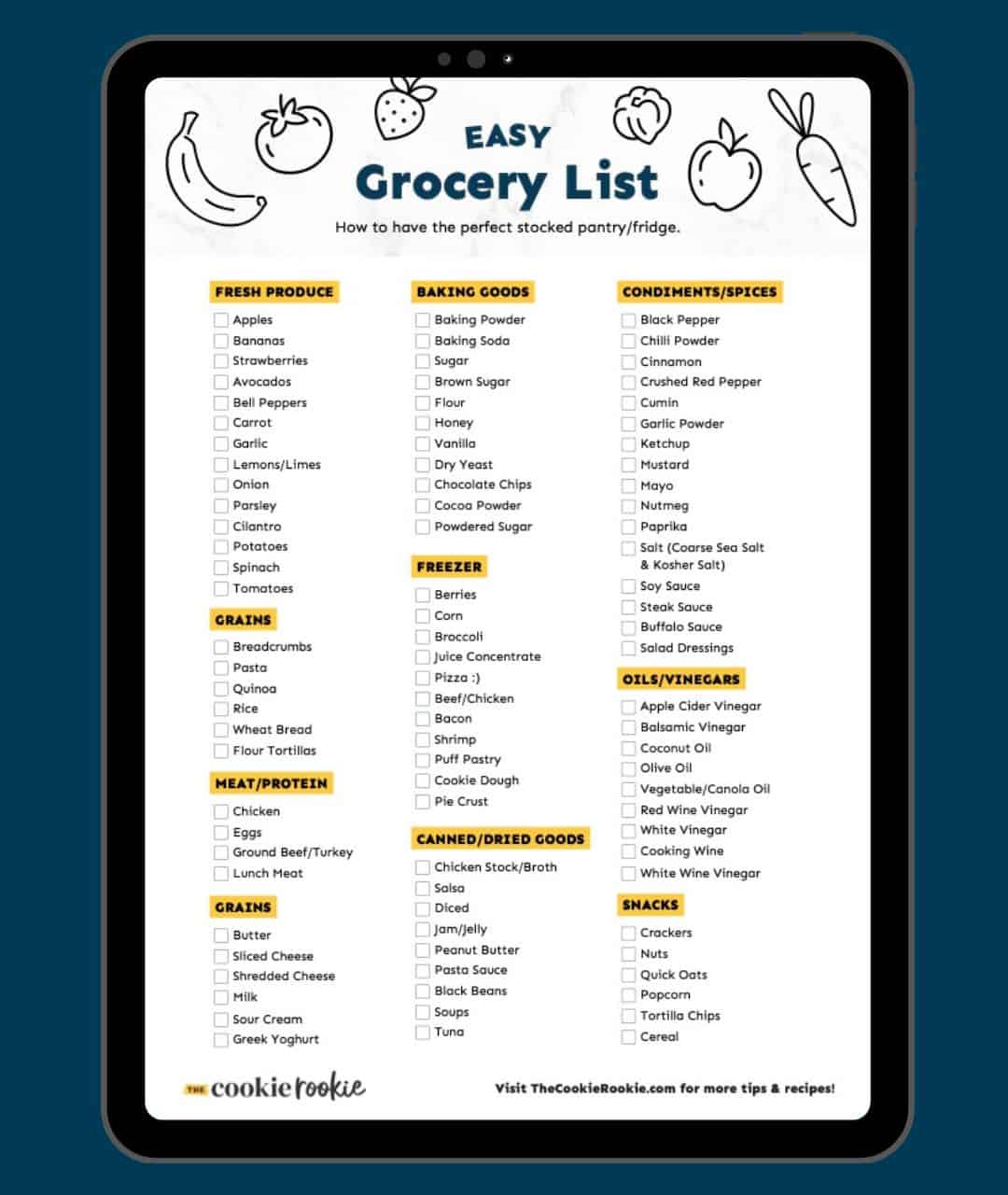 Grocery List Misc Grocery List Printable Shopping Lis - vrogue.co