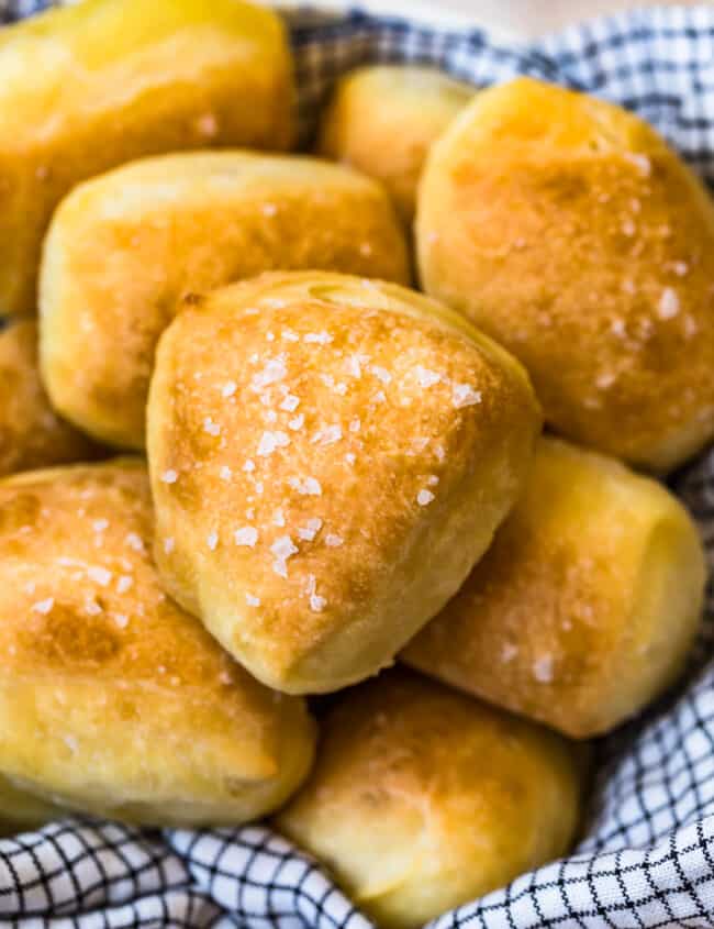 naan rolls in a basket