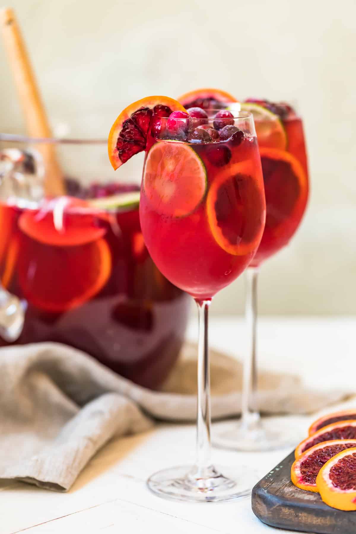 Glasses of the sangria ready to serve
