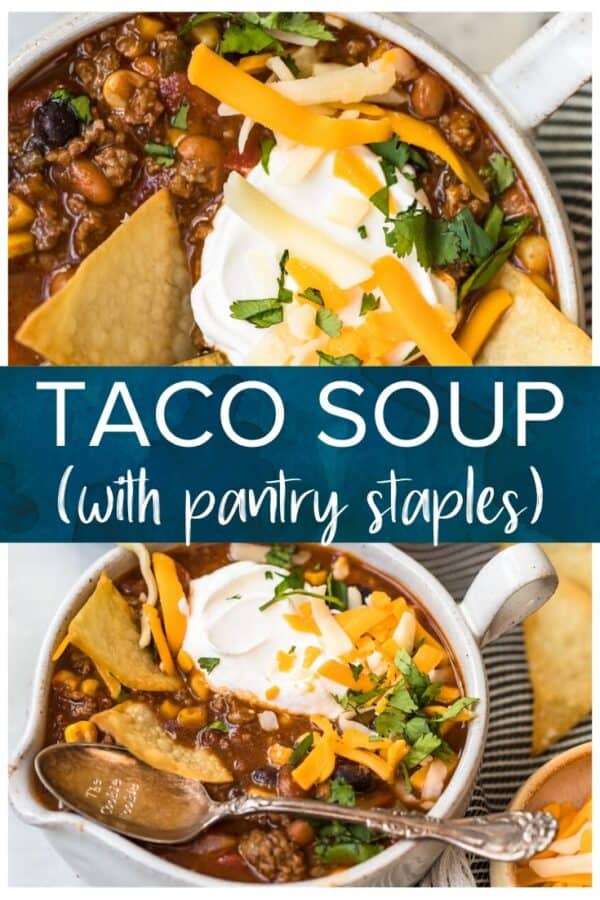 taco soup with pantry staples pinterest pic