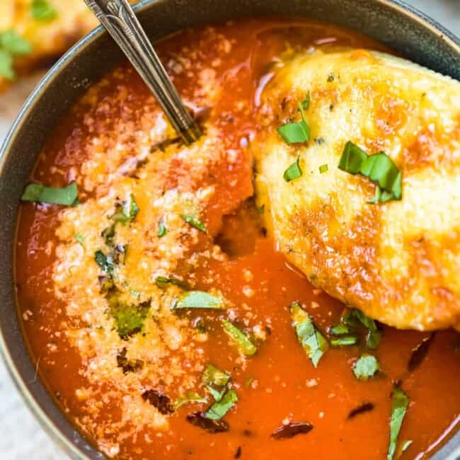 tomato soup in a bowl