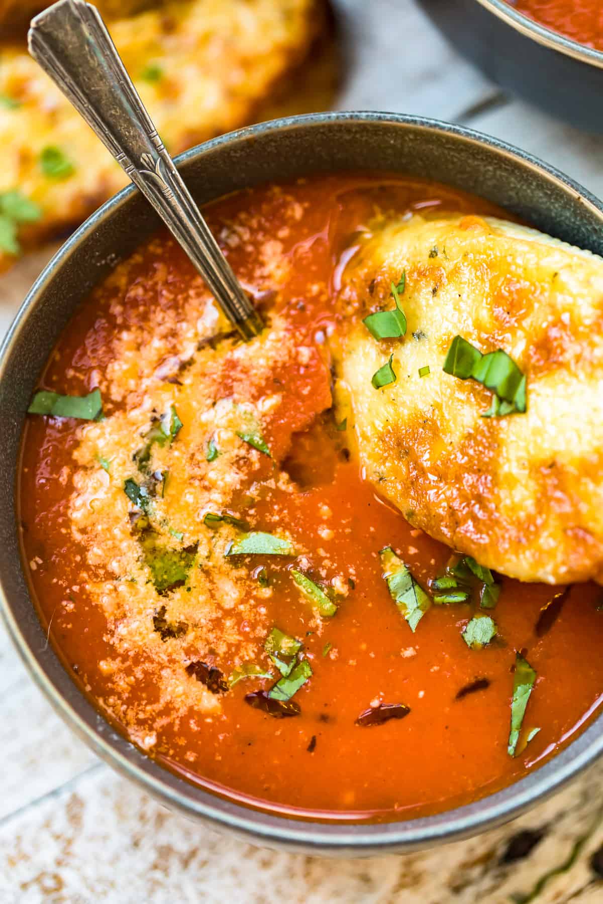 Easy Sheet Pan Tomato Soup with Basil - She Likes Food