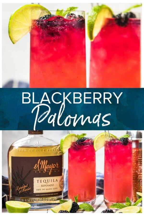 Blackberry Paloma Recipe with Tequila and Lime.