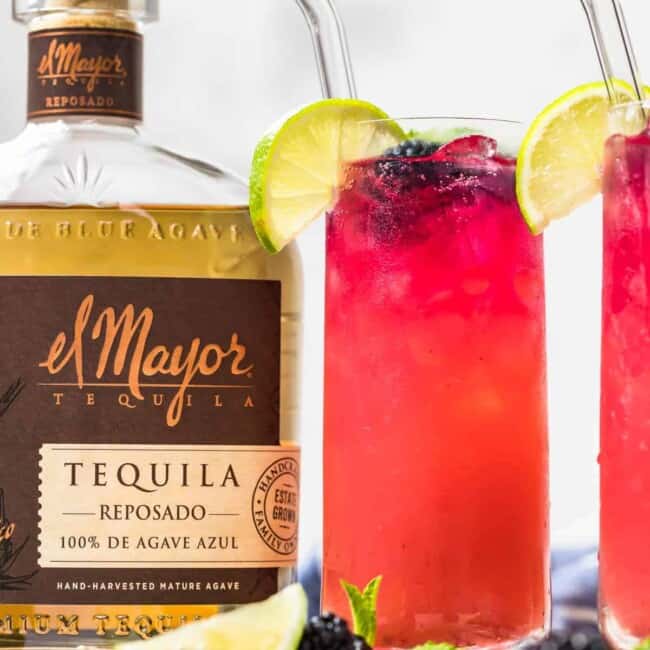 Paloma Recipe featuring the best tequila with blackberries and limes.