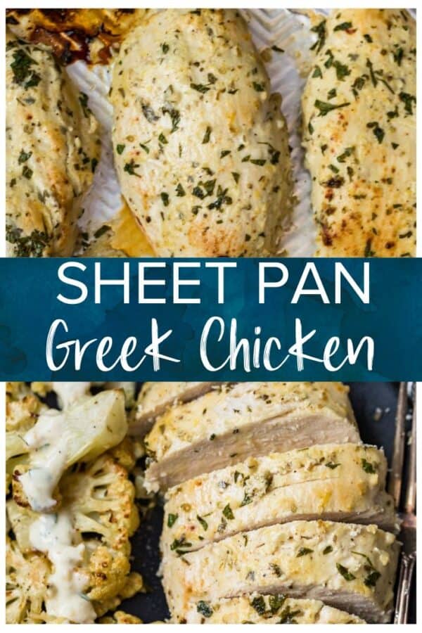 Sheet pan Greek chicken.