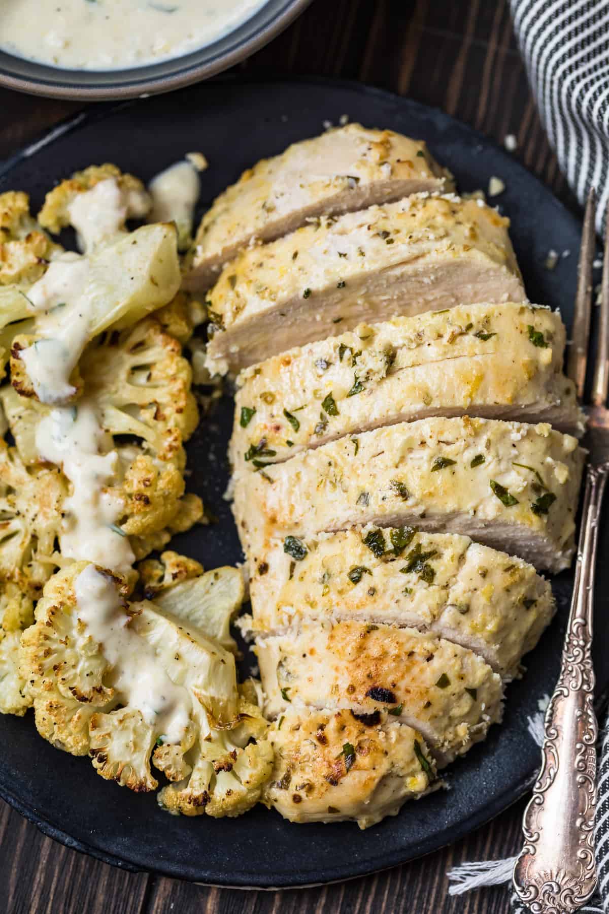 top down shot of Greek Chicken