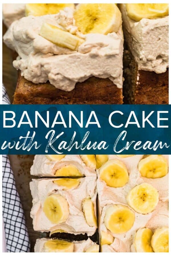 banana cake with kahlua whipped cream pinterest collage