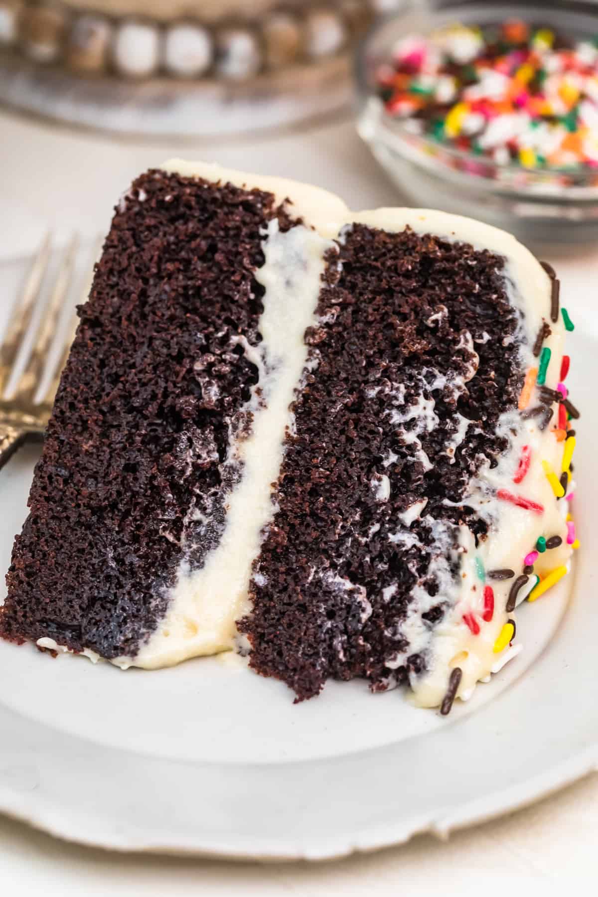 Baking cake in a dark pan