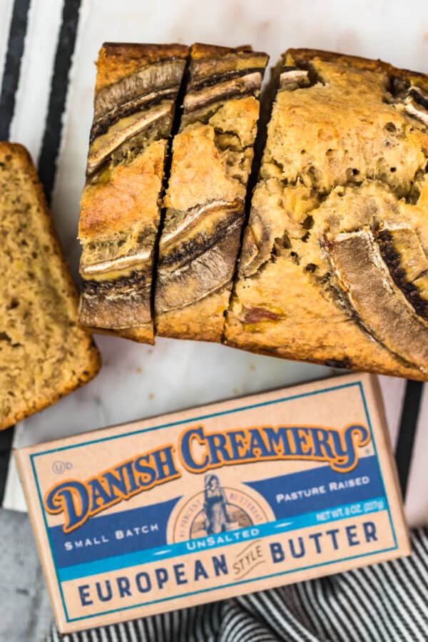 danish creamery butter next to loaf
