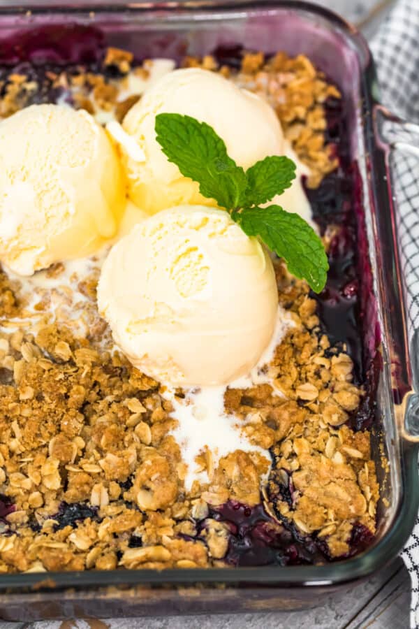 overhead image of berry crisp