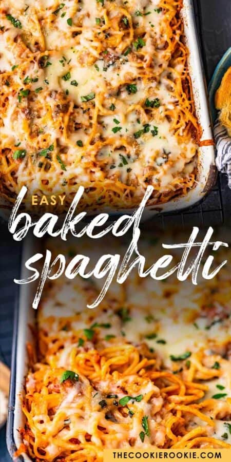 baked spaghetti pinterest collage