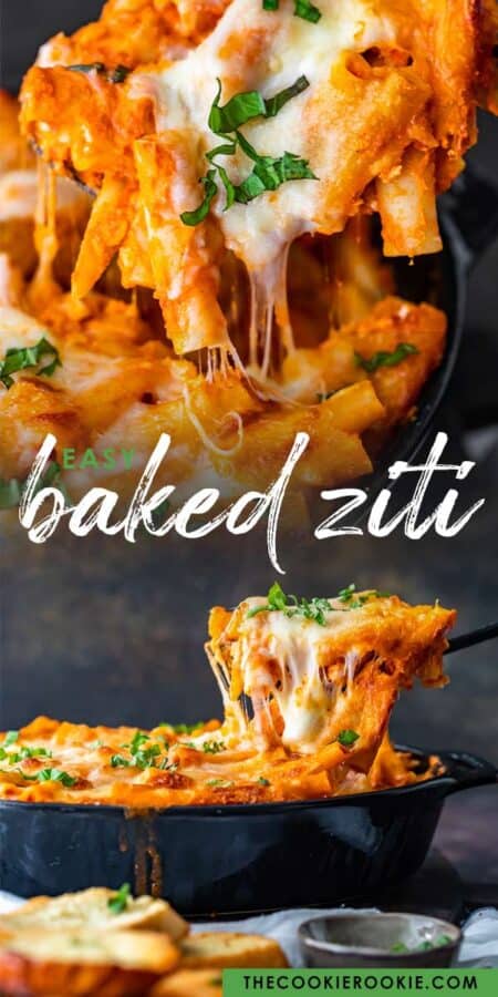 easy baked ziti pinterest collage