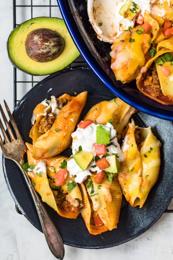 plate of Mexican Stuffed Shells