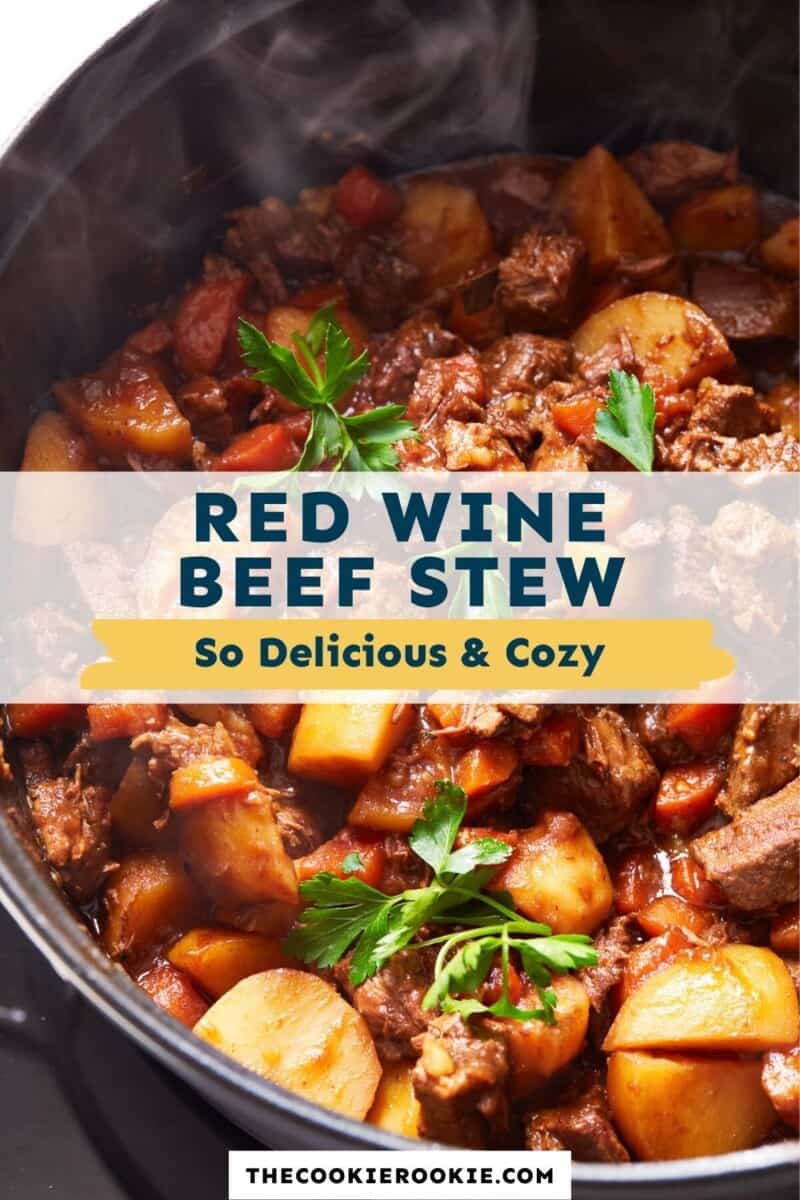 Dutch Oven Beef Stew with Red Wine Recipe - The Cookie Rookie®