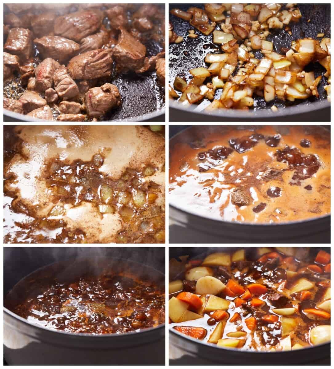 step by step photos for how to make beef stew with red wine