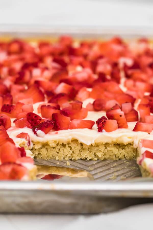 sugar cookie bars in sheet pan