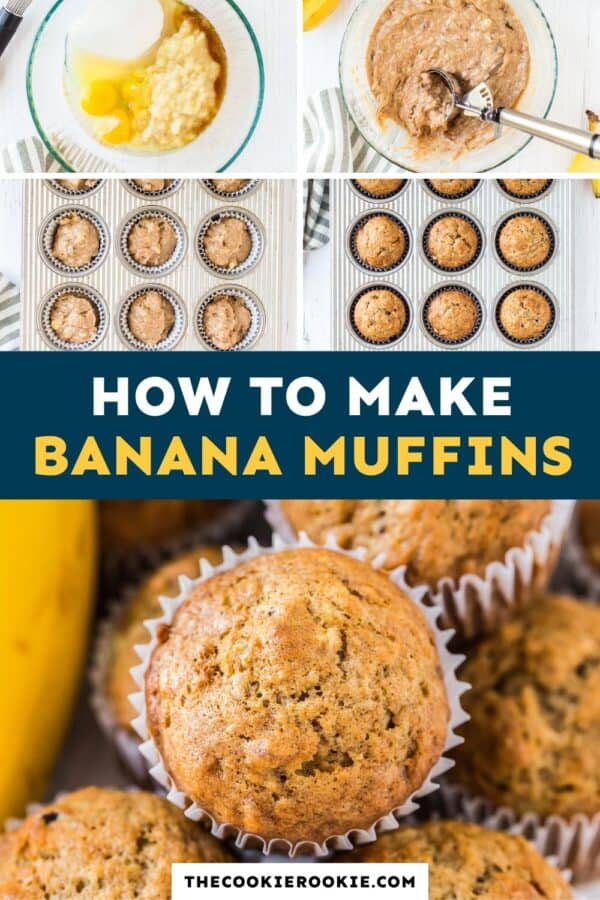 banana muffins pinterest collage