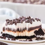 bite out of chocolate lasagna