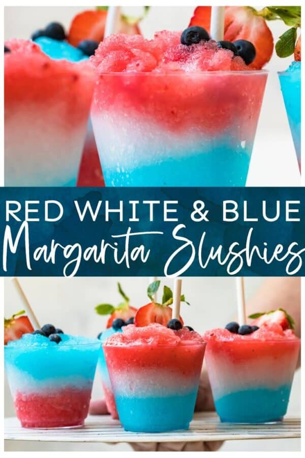red white and blue margarita slushies pinterest collage