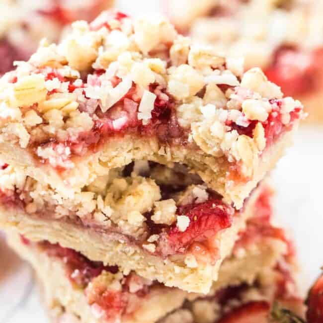 stacked strawberry oatmeal bars