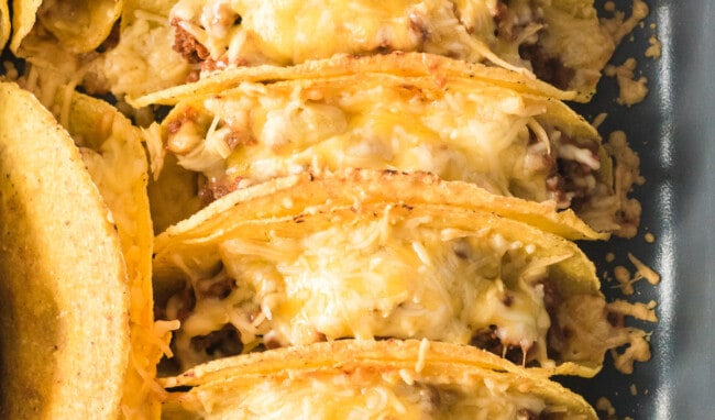 baked ground beef baked tacos in dish