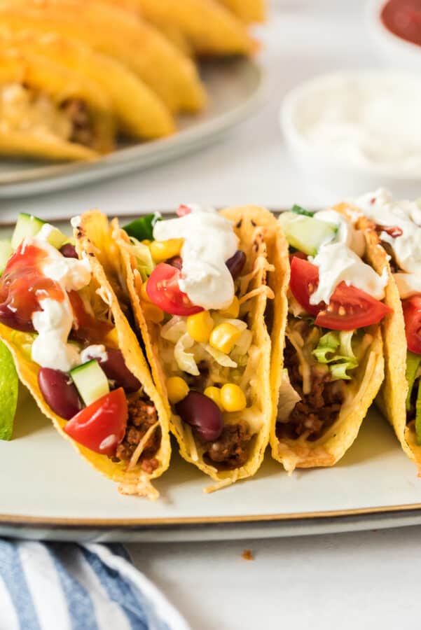 garnished beef tacos